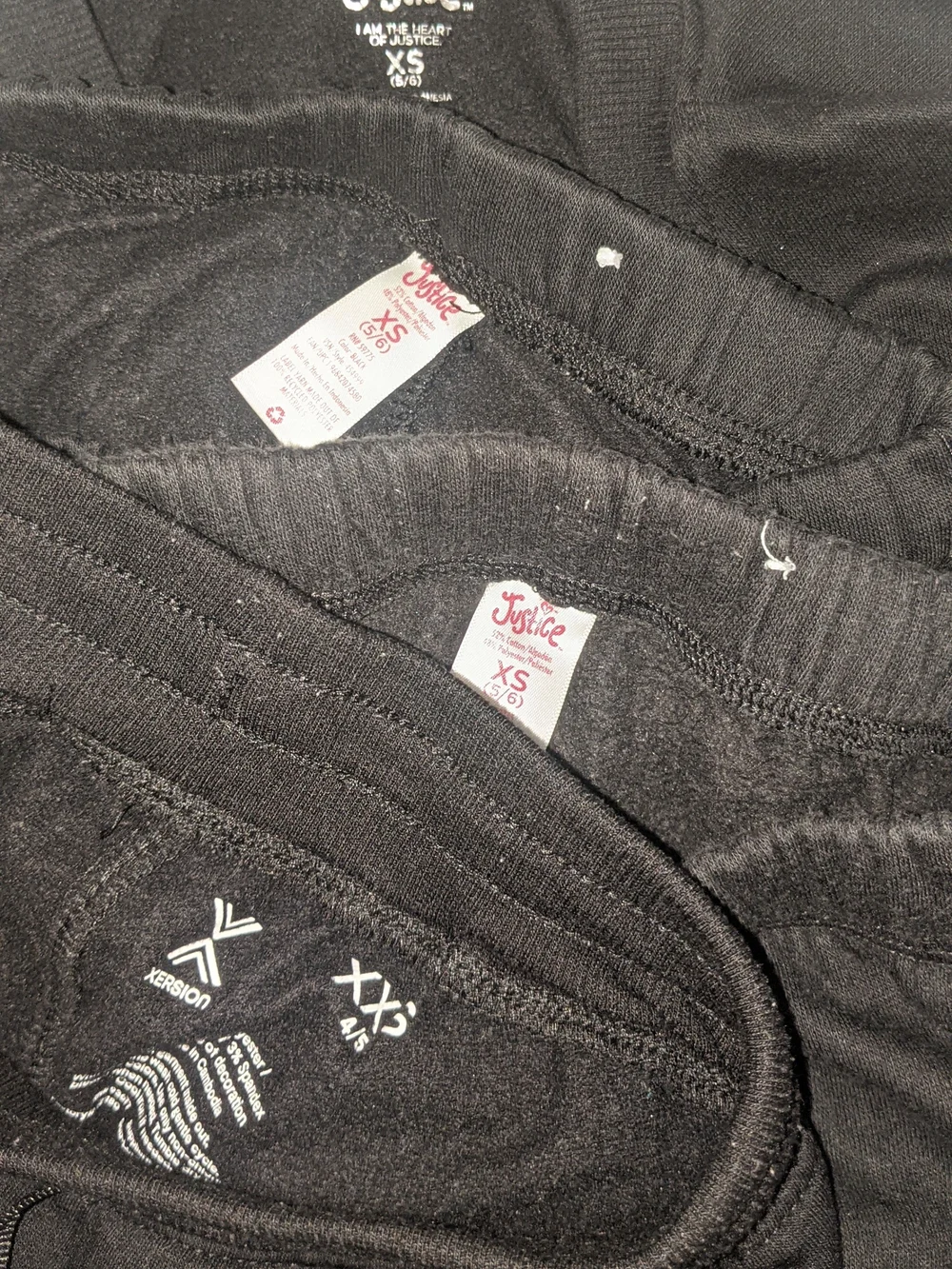 Girls Black & White Striped Heart Tee & Sweat Pants